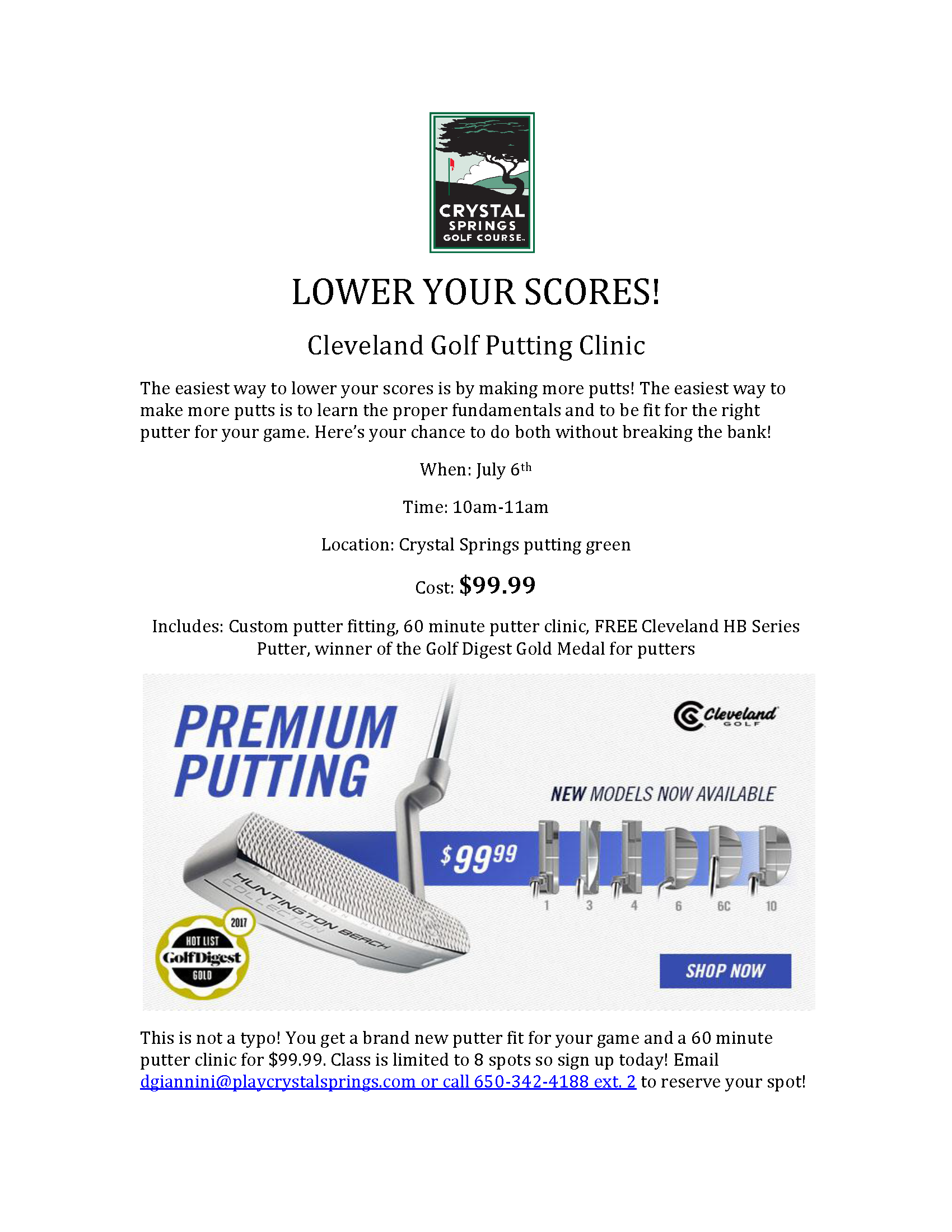 Putter Clinic Email cleveland